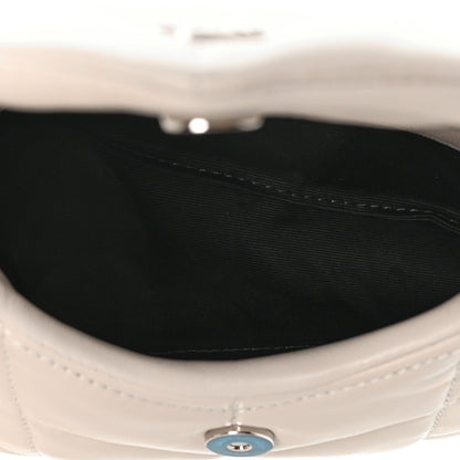Saint Laurent Lambskin Monogram Loulou Puffer Pouch Clutch Crema Soft 6 of 9