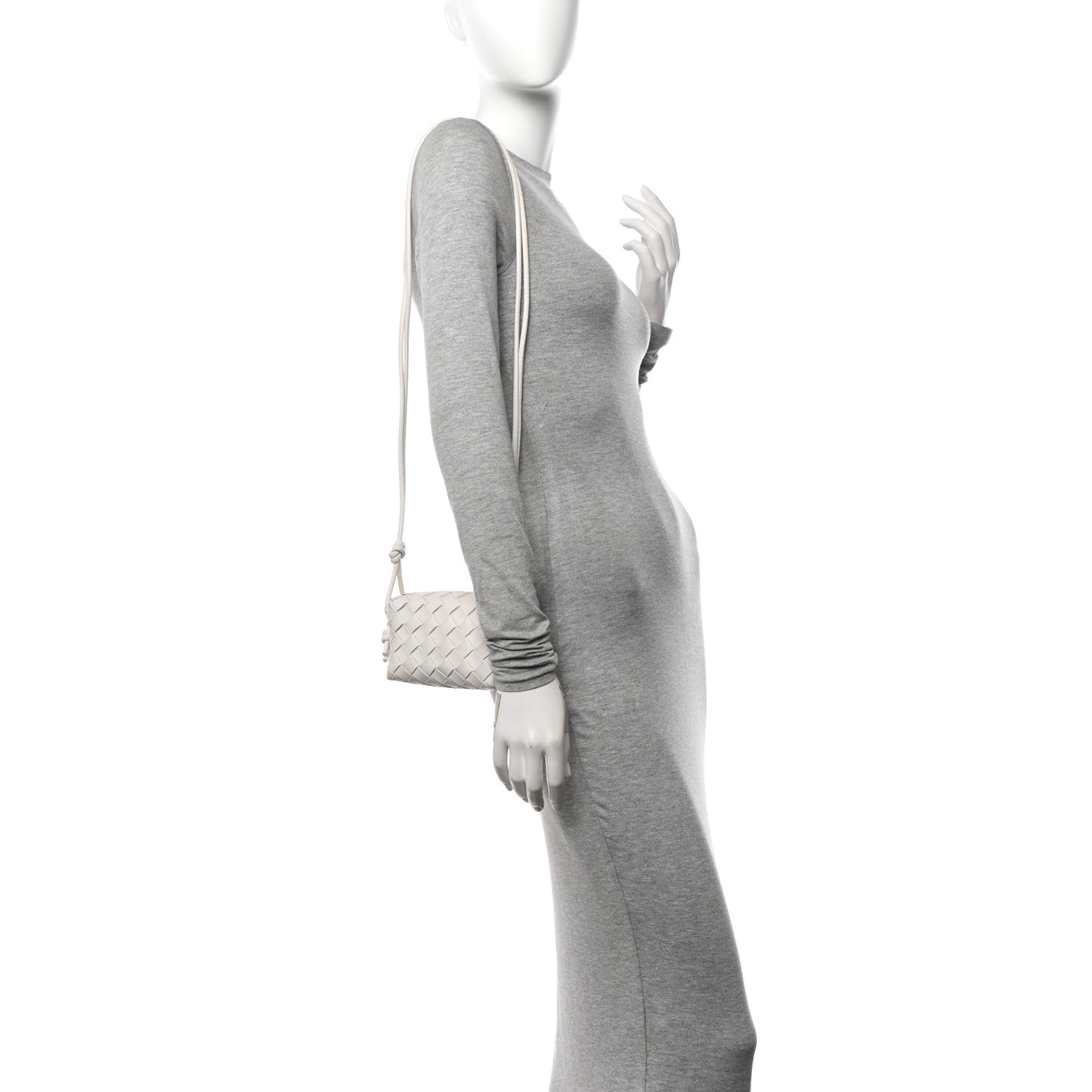 Nappa Intrecciato Candy Loop Camera Bag White