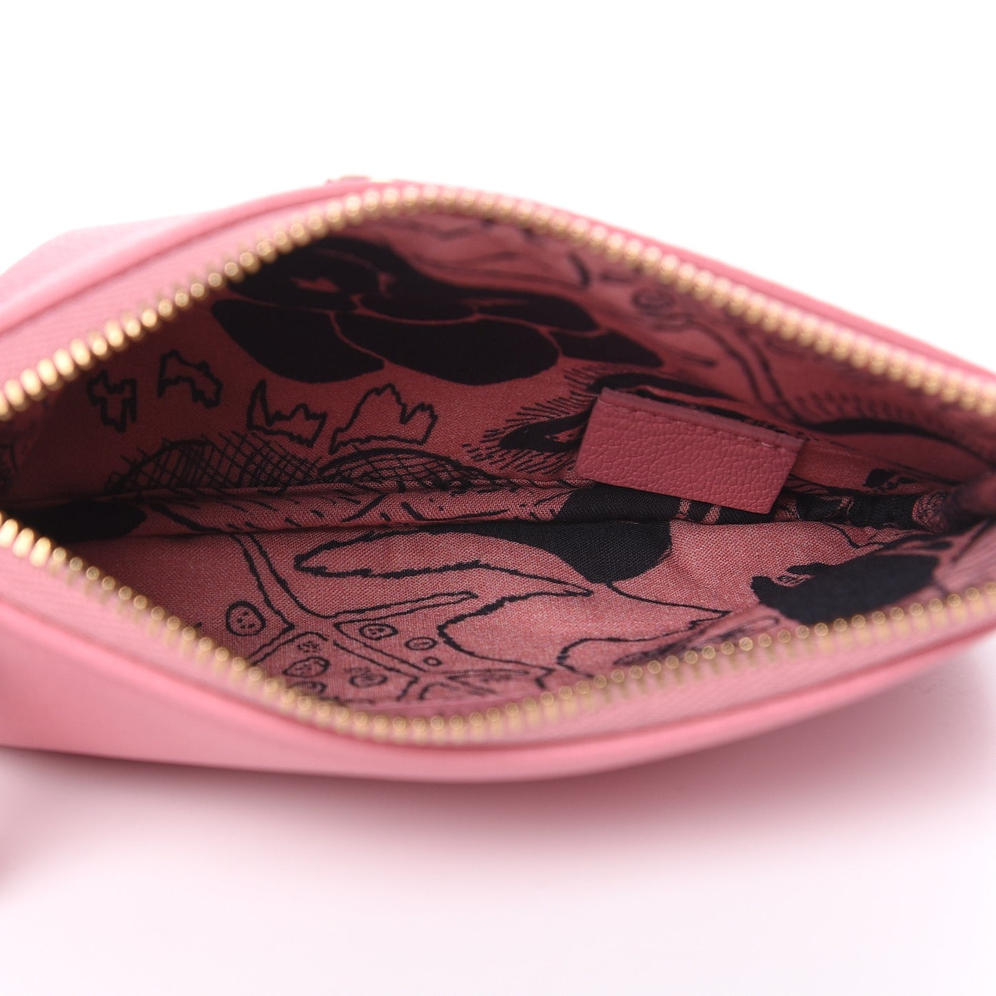 Goatskin Small CC Clover Cosmetic Case Pink