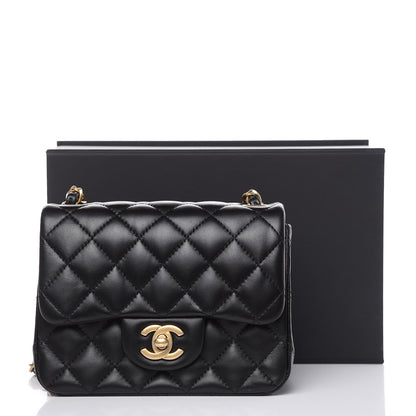 Chanel Lambskin Quilted Mini Square Flap Black 10 of 10