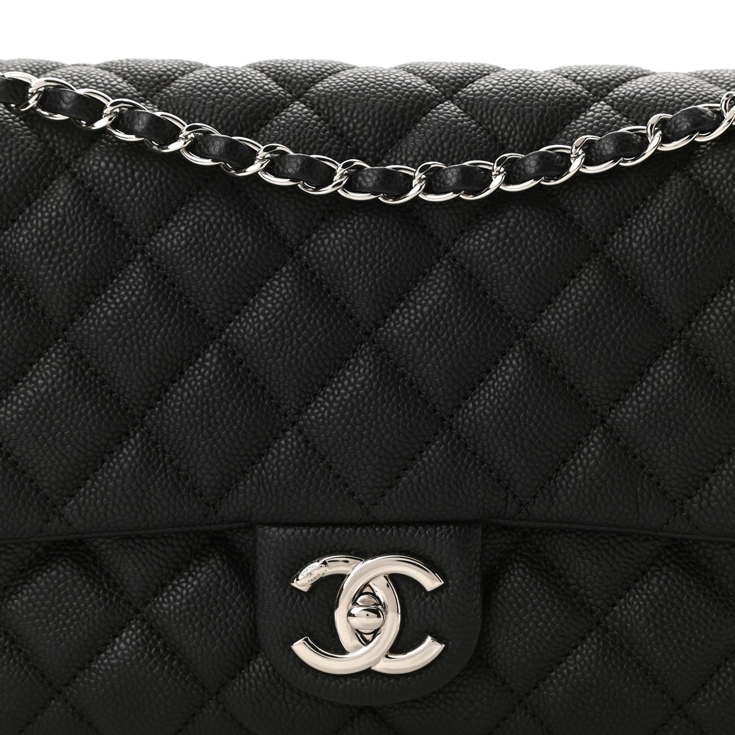 Caviar Quilted Jumbo Easy Flap Black