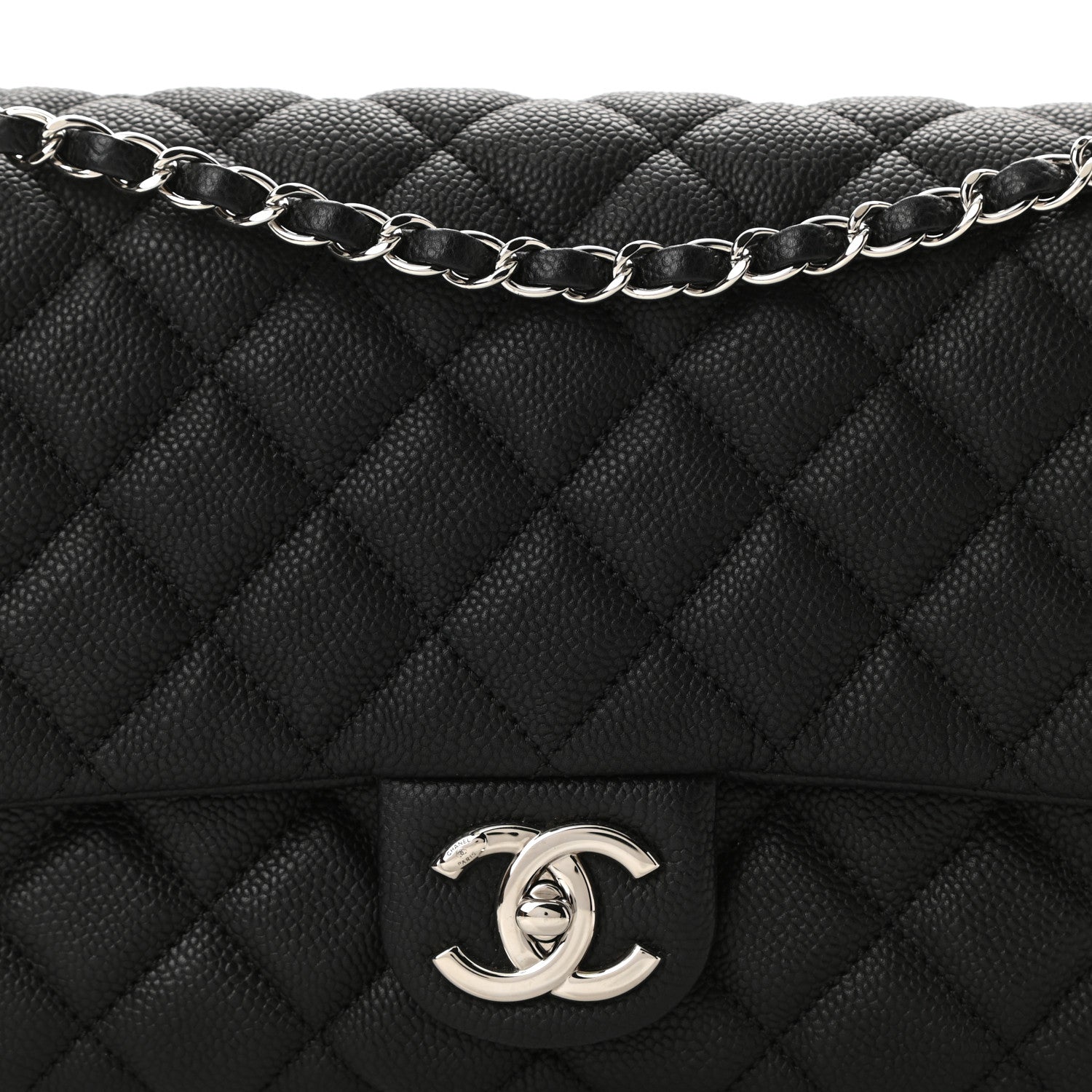 Chanel Caviar Quilted Jumbo Easy Flap Black 8 of 11
