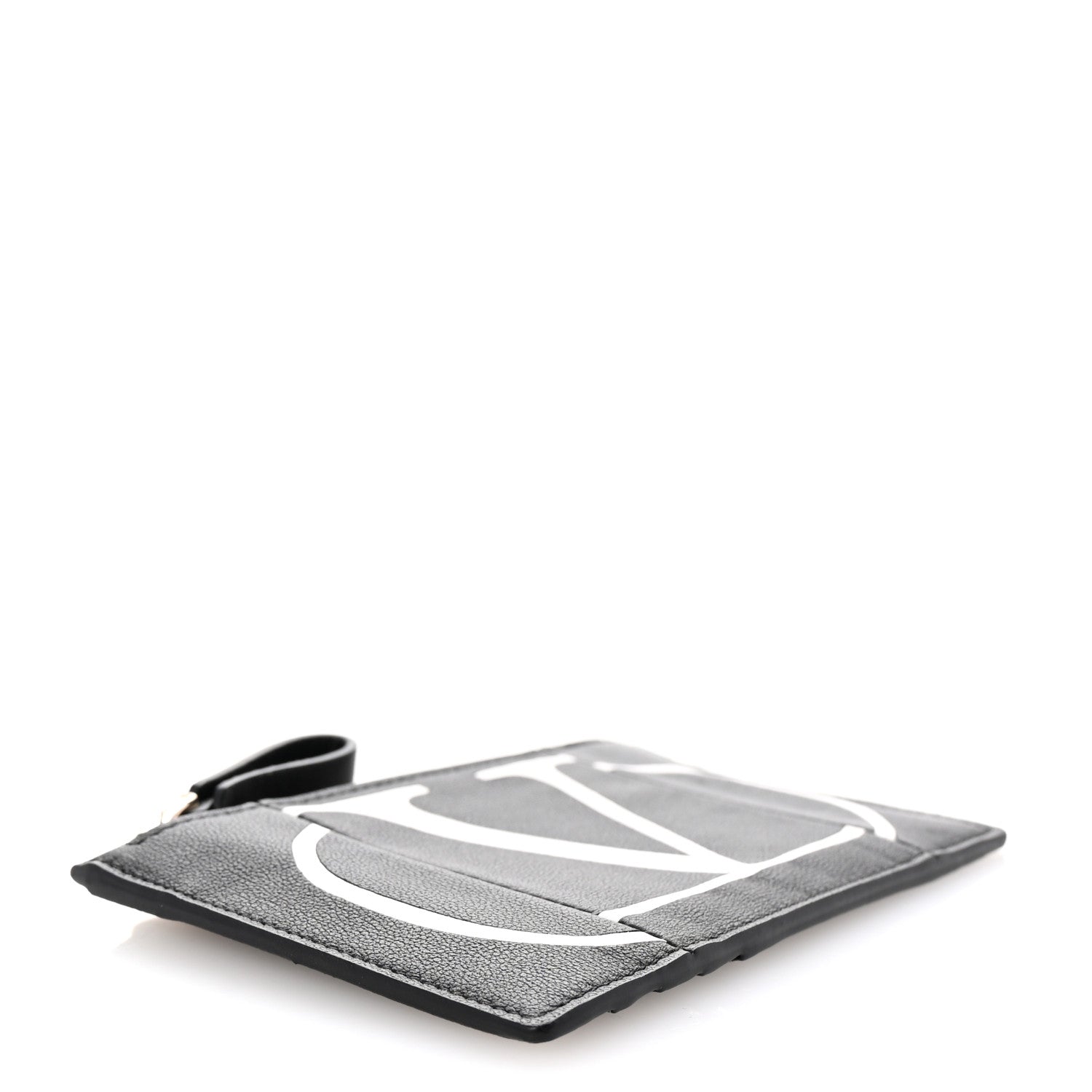 Valentino Garavani Calfskin Go Logo Coin Case Card Holder Black 4 of 8
