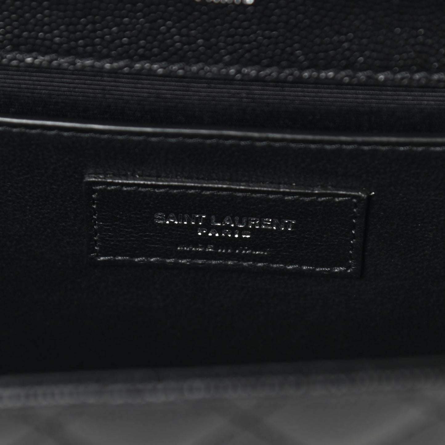 Grain De Poudre Textured Mixed Matelasse Triquilt Medium Monogram Satchel Black