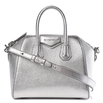 Givenchy Metallic Sugar Goatskin Mini Antigona Silver 1 of 11