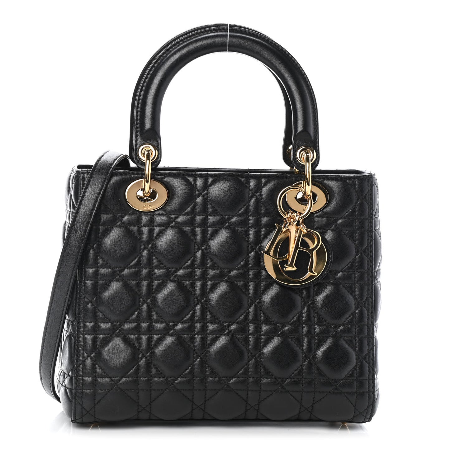 Lambskin Cannage Medium Lady Dior Black