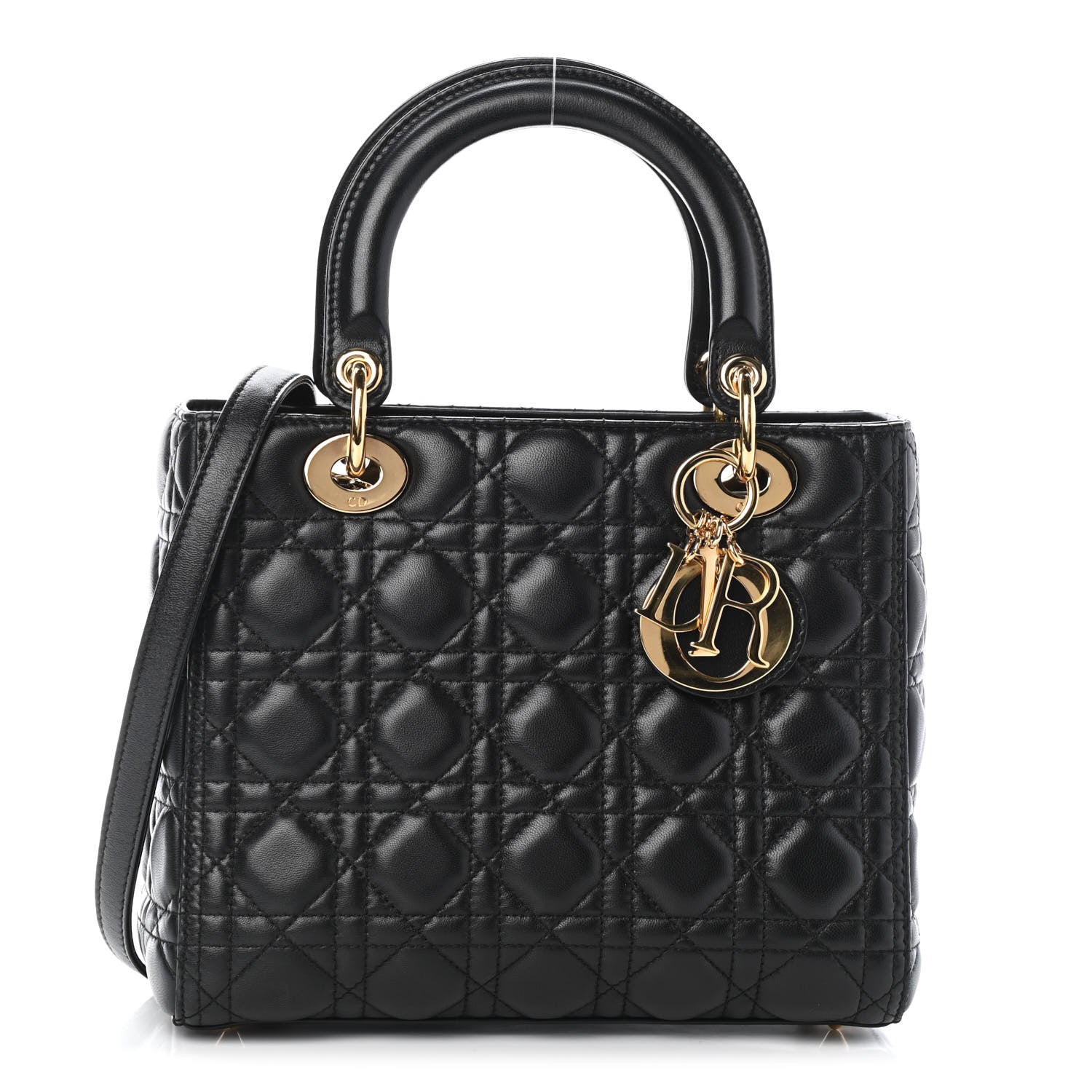 Christian Dior Lambskin Cannage Medium Lady Dior Black 1 of 4