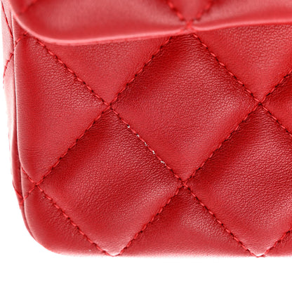 Chanel Lambskin Quilted Mini Rectangular Flap Red 11 of 15