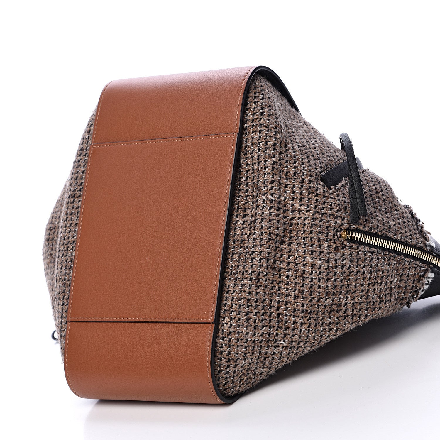 Loewe Calfskin Tweed Medium Hammock Shoulder Bag Tan Black 9 of 12
