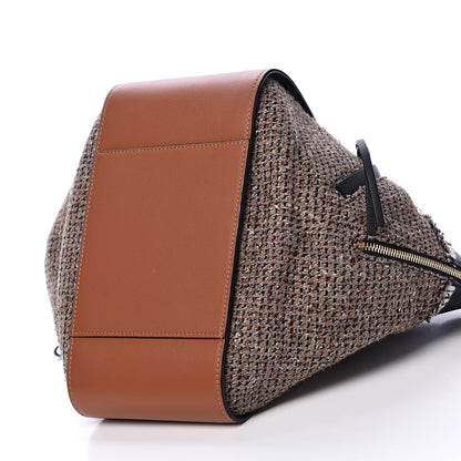 Loewe Calfskin Tweed Medium Hammock Shoulder Bag Tan Black 9 of 12
