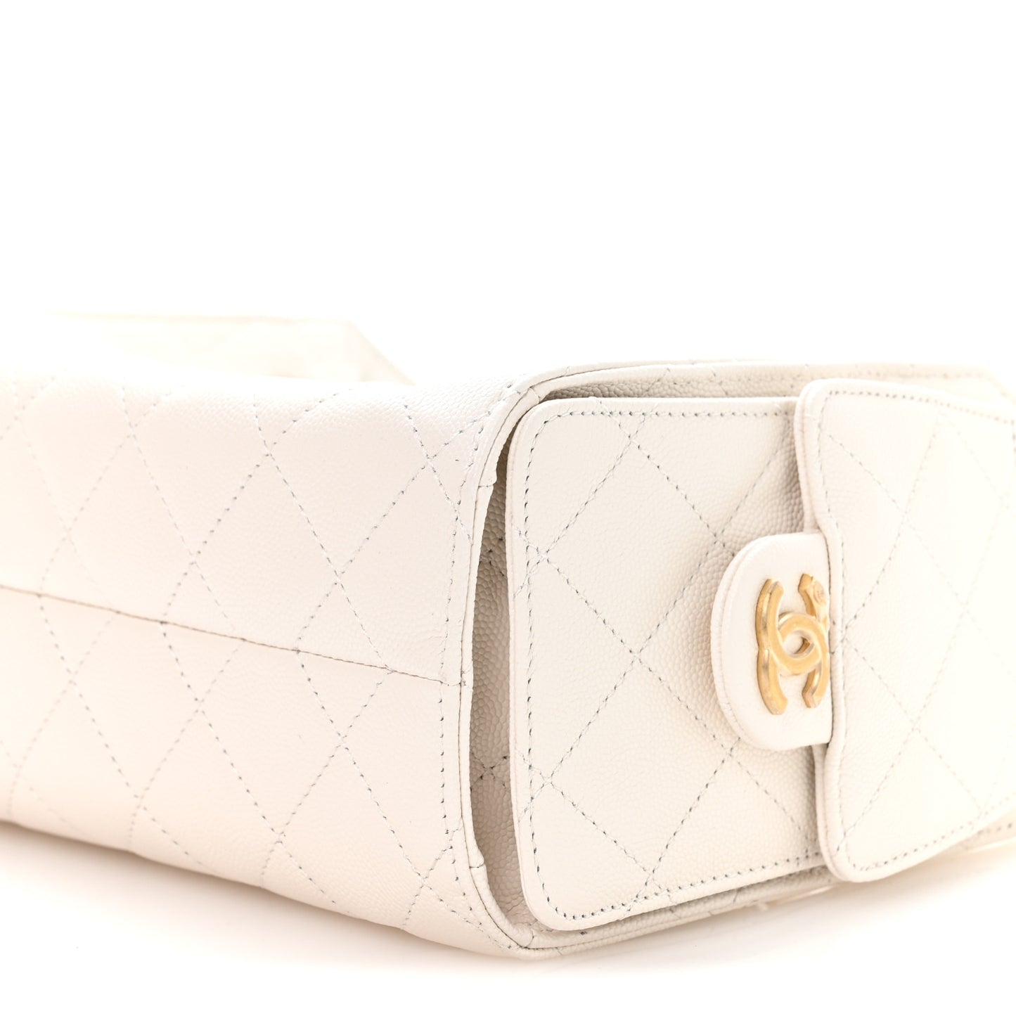 Caviar Quilted Mini Chanel 25 Handbag White