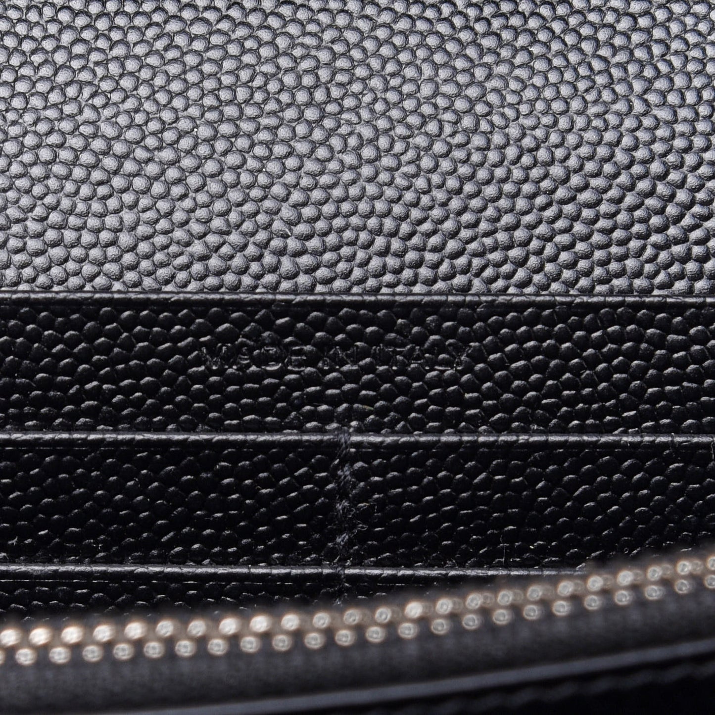 Grain De Poudre Matelasse Chevron Monogram Chain Wallet Black