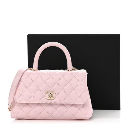 Chanel Caviar Quilted Mini Coco Handle Flap Light Pink 12 of 12