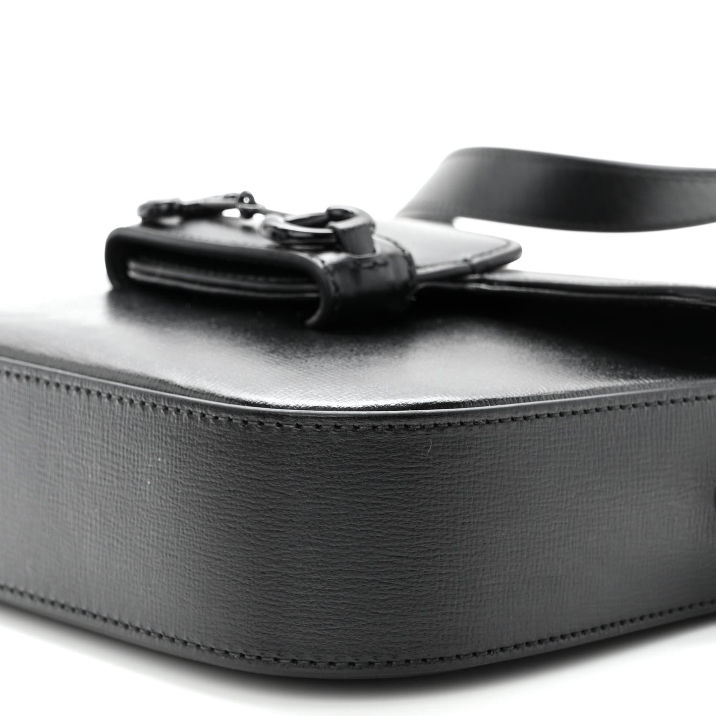 Azalea Calfskin Web Monochrome Small Horsebit 1955 Shoulder Bag Black
