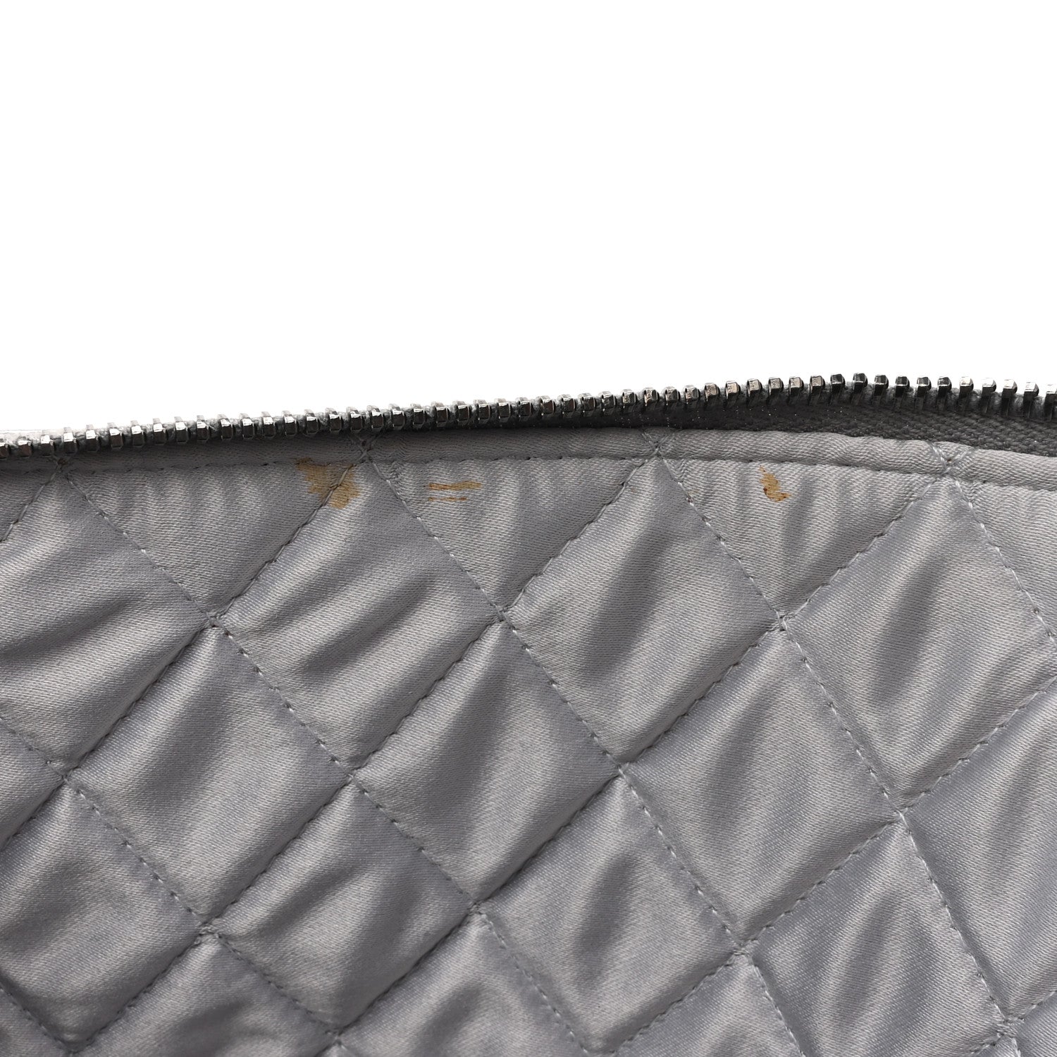 Chanel Metallic Crumpled Calfskin Quilted Large Slide Pouch Silver 8 of 13