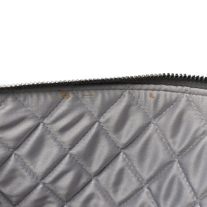 Chanel Metallic Crumpled Calfskin Quilted Large Slide Pouch Silver 8 of 13