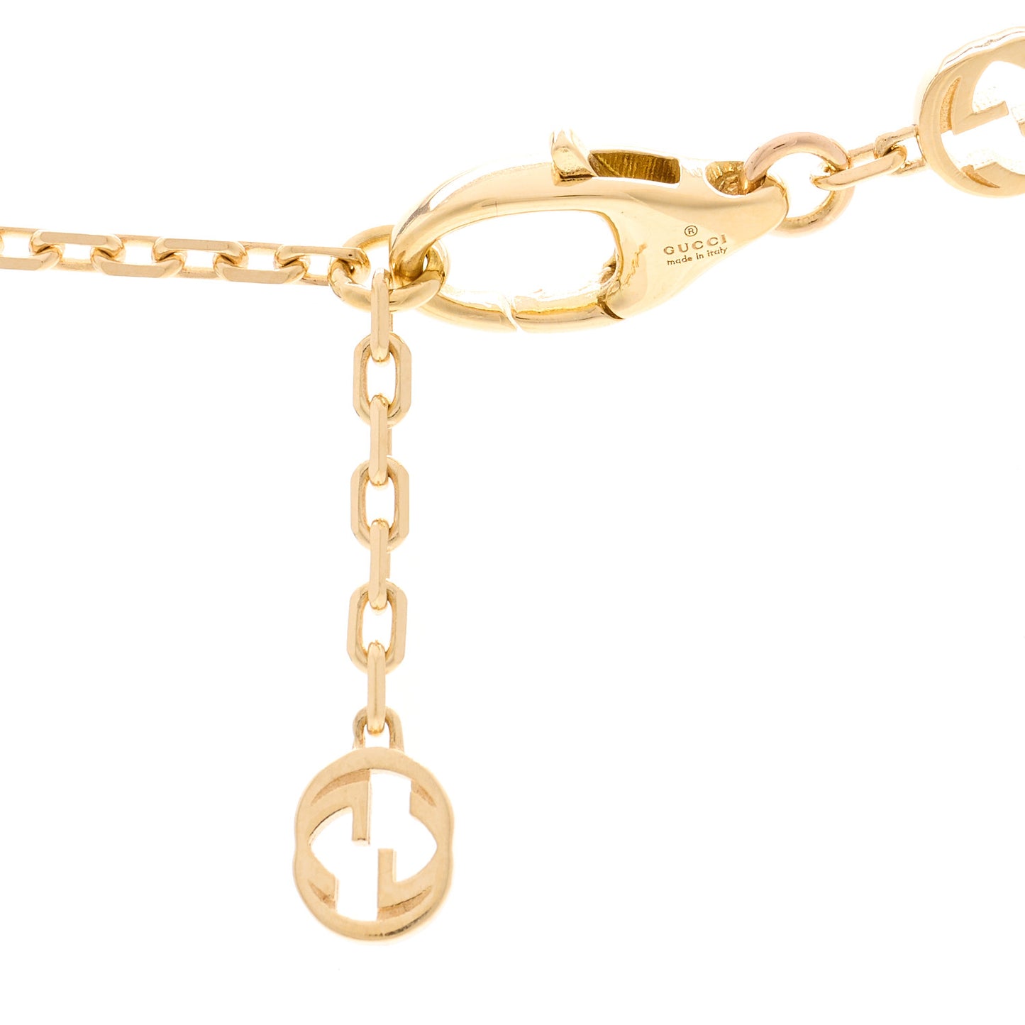 18K Yellow Gold Running GG Station Necklace
