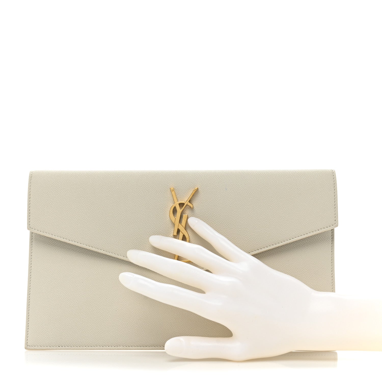 Saint Laurent Grain De Poudre Uptown Pouch Crema Soft 2 of 13