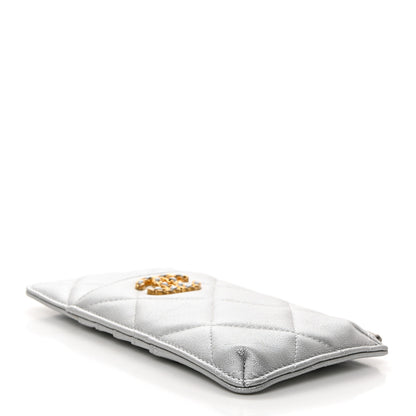 Chanel Lambskin Quilted Chanel 19 Phone and Card Holder Silver 4 of 8