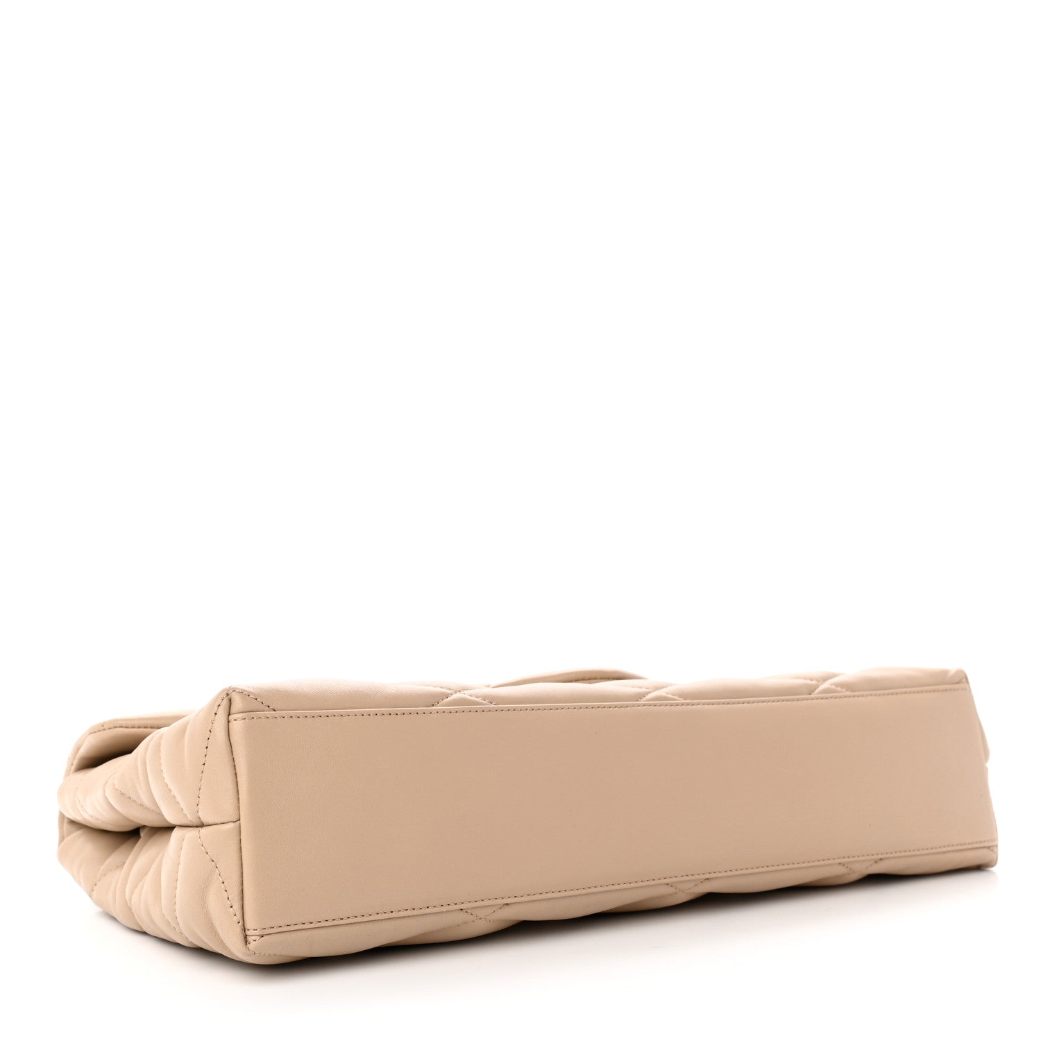 Saint Laurent Lambskin Quilted Sade Puffer Envelope Clutch Dark Beige 4 of 10