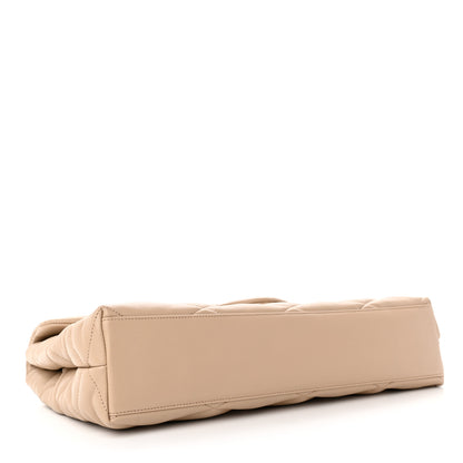Saint Laurent Lambskin Quilted Sade Puffer Envelope Clutch Dark Beige 4 of 10