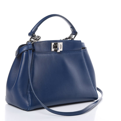 Fendi Nappa Mini Peekaboo Iconic Satchel True Blue 3 of 12