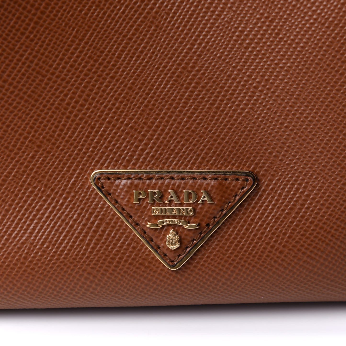 Saffiano Cuir Bucket Bag Cognac