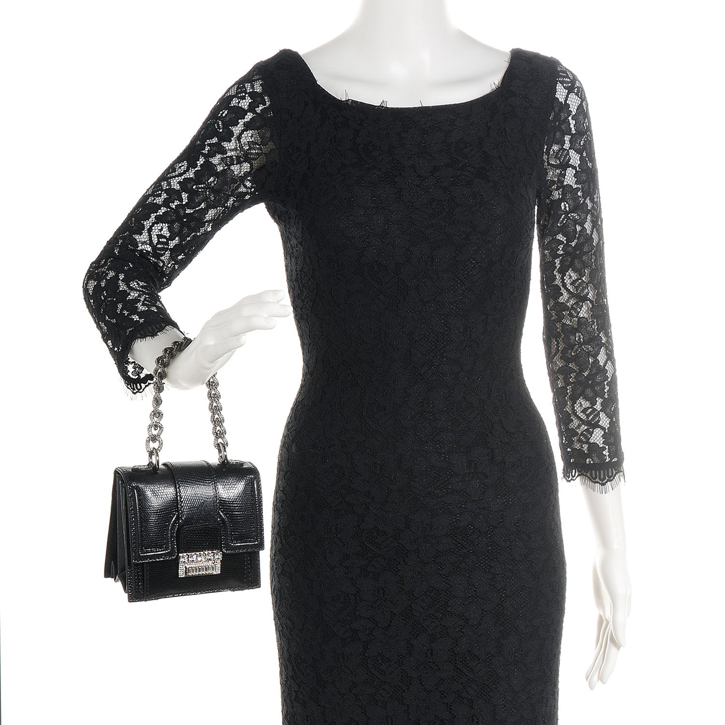 Lizard Va Va Voom Crystal Stud Shoulder Bag So Black