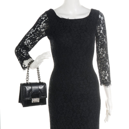 Valentino Garavani Lizard Va Va Voom Crystal Stud Shoulder Bag So Black 2 of 7