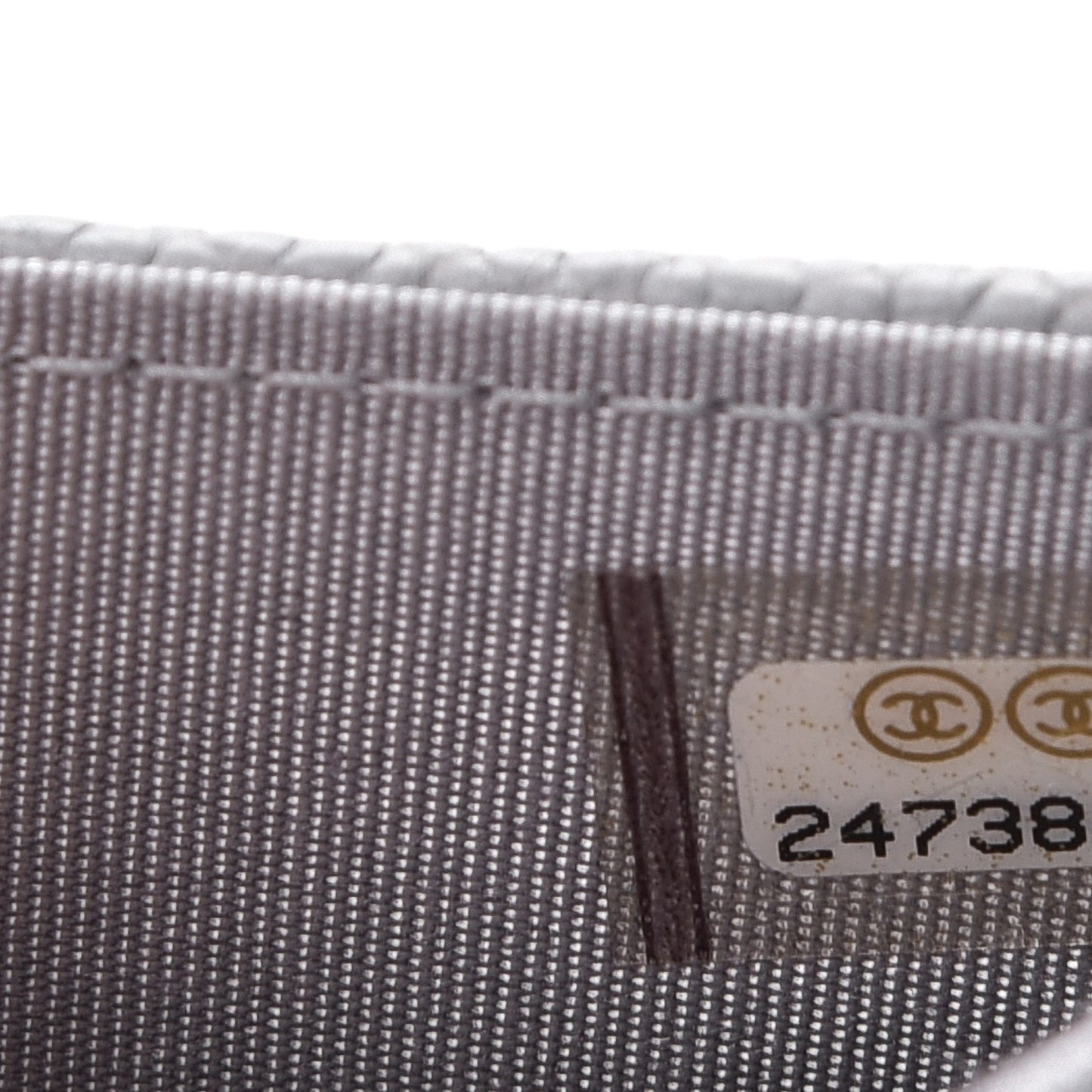 Caviar Chevron Quilted Card Holder Flap Wallet Grey