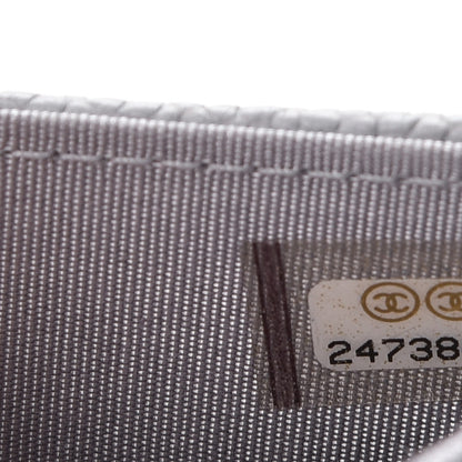 Chanel Caviar Chevron Quilted Card Holder Flap Wallet Grey 8 of 9