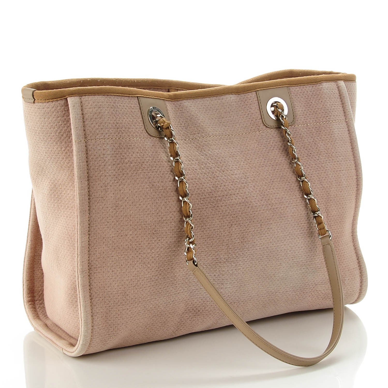 Chanel Canvas Small Deauville Tote Ecru 3 of 8