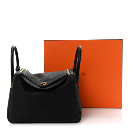 Hermes Taurillon Clemence Lindy 30 Black 11 of 11