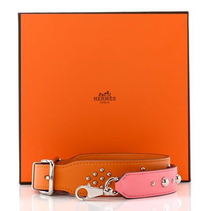 Hermes Swift Studded Carnaby Losange Shoulder Strap Rose D'Ete Abricot 5 of 5