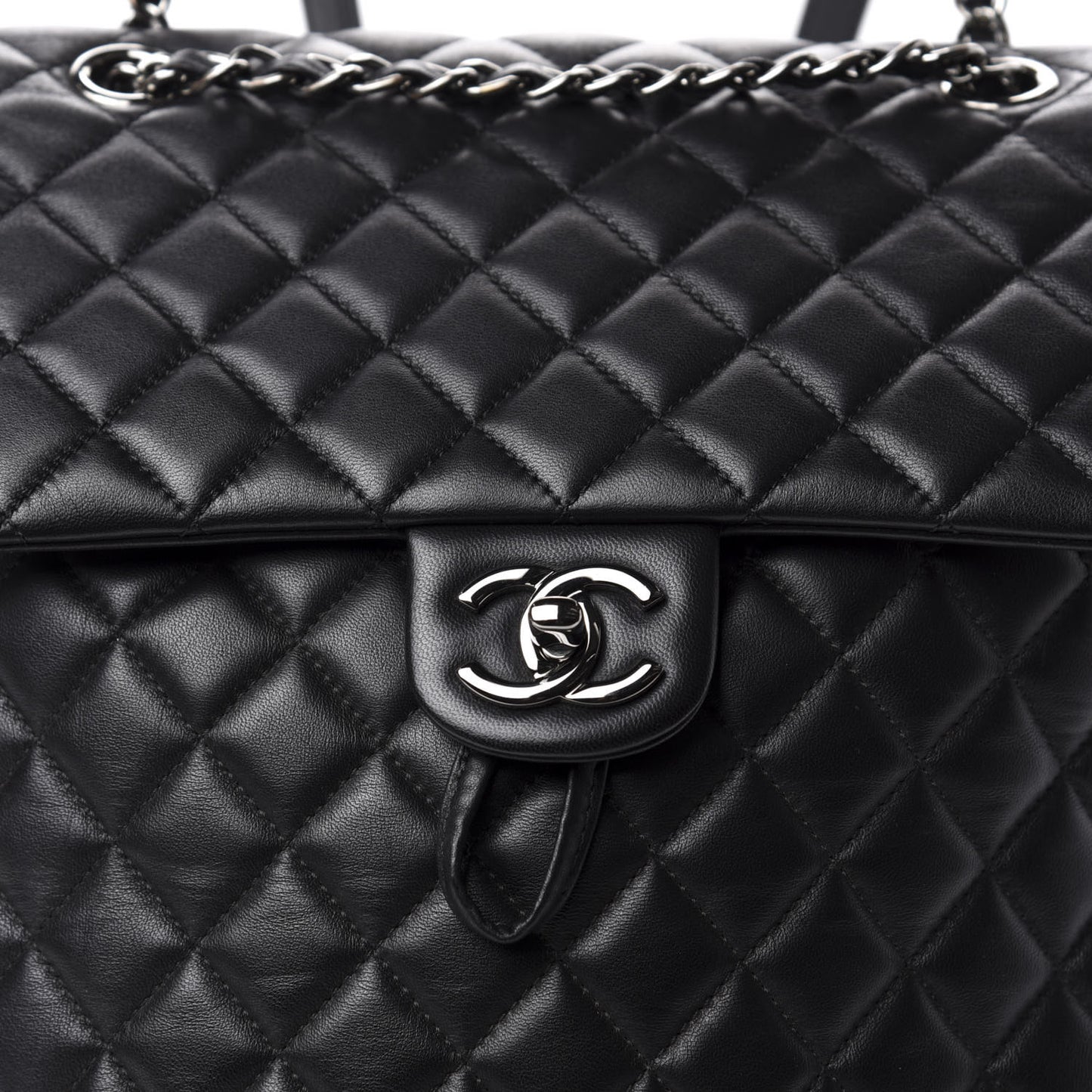 Lambskin Quilted Large Urban Spirit Backpack Black