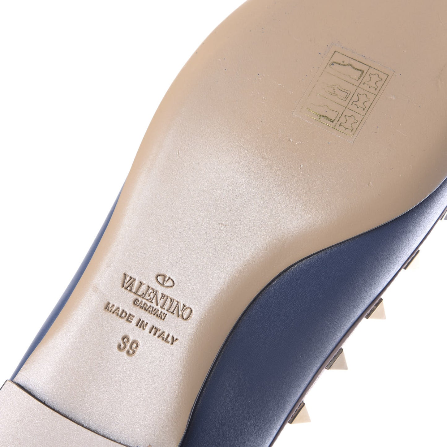 Nappa Rockstud Ballerina Flats 39 Light Ocean Poudre