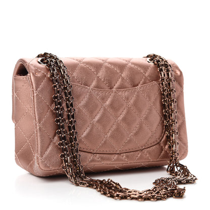 Chanel Metallic Grained Calfskin Quilted 2.55 Reissue Mini Flap Copper Pink 3 of 11