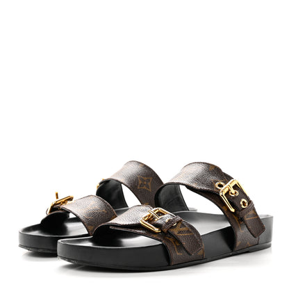 Louis Vuitton Monogram Bom Dia Mule Sandals 37 Black 3 of 8