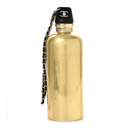 Chanel Lambskin Quilted CC To Drink Water Bottle Black Gold 2 of 12