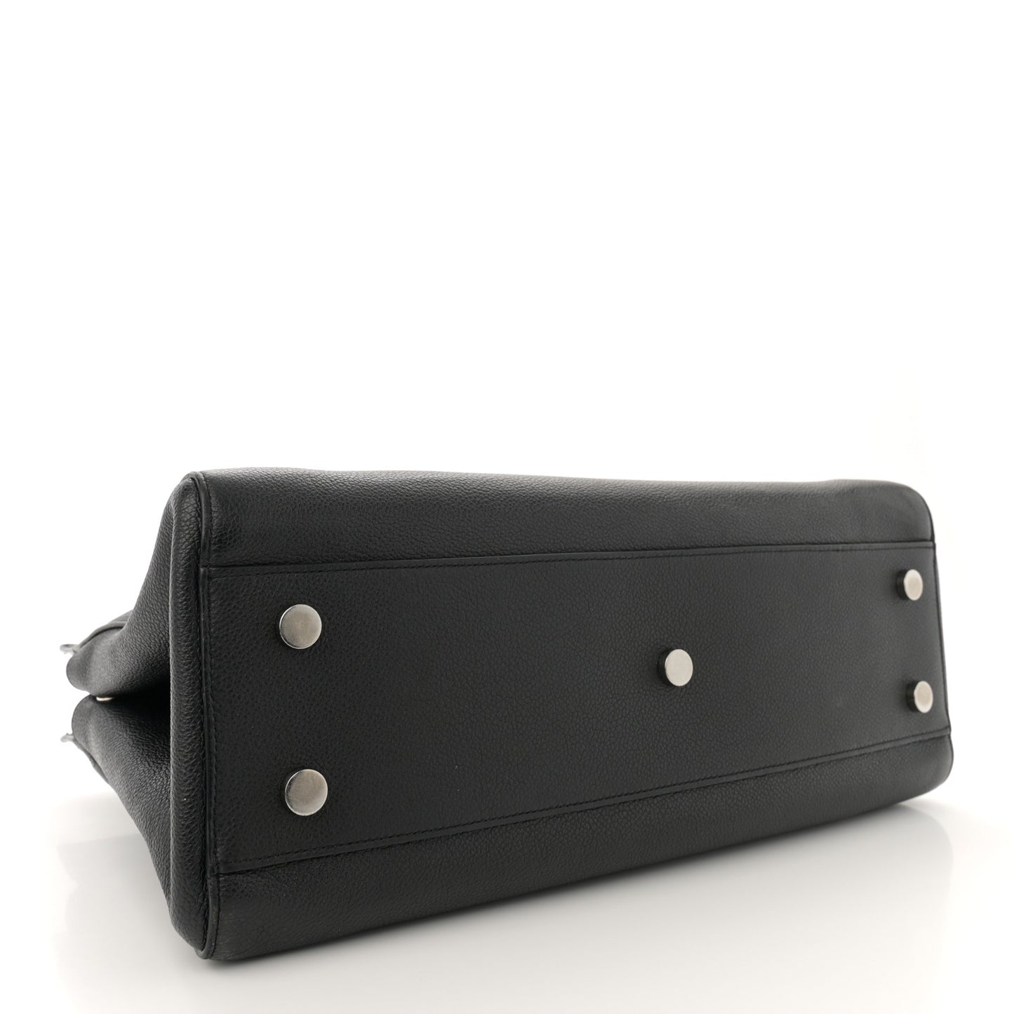 Grained Calfskin Medium Cabas Rive Gauche Black