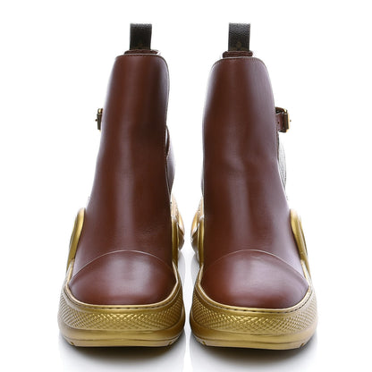 Louis Vuitton Calfskin Monogram LV Archlight Flat Ankle Boots 39 Cognac Brown 4 of 7