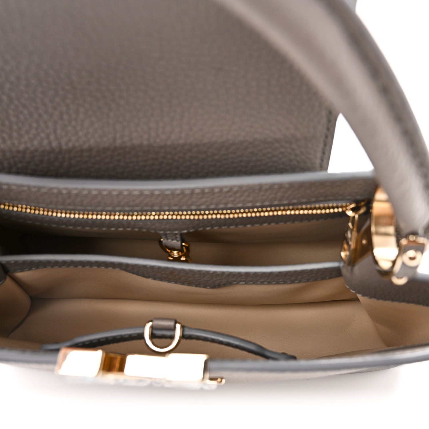 Louis Vuitton Taurillon Moonstone Capucines MM  Galet 5 of 10