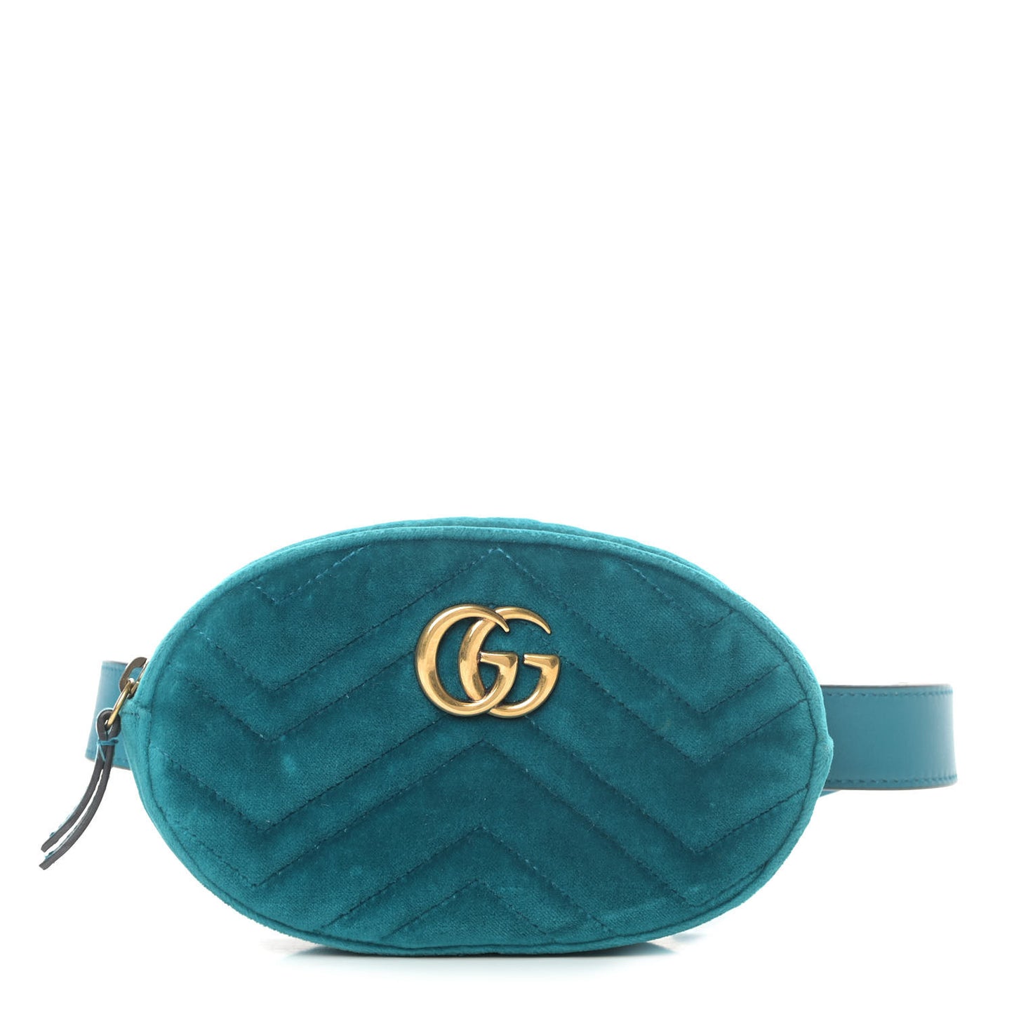 Velvet Matelasse GG Marmont Belt Bag 75 30 Pavone Cyan
