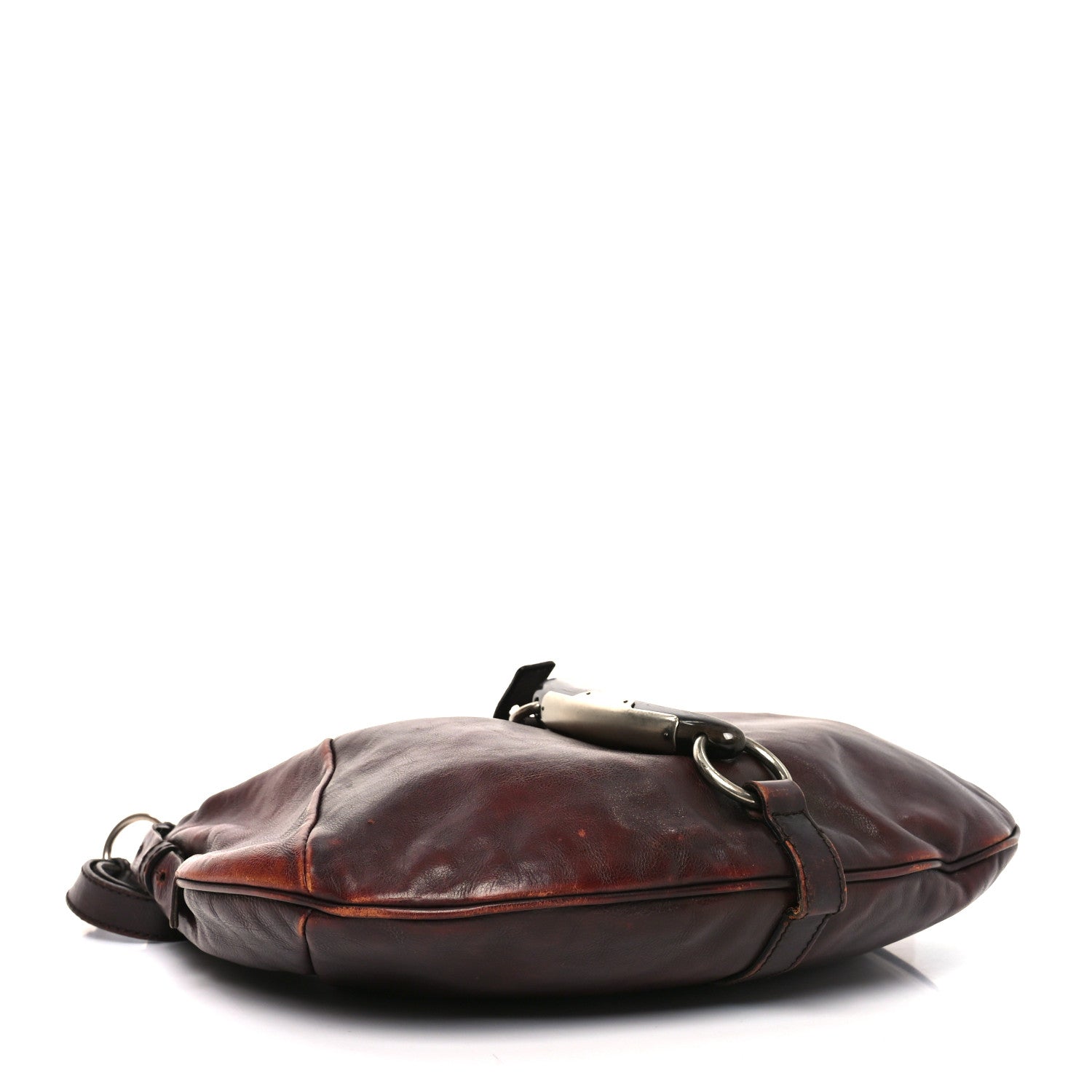 Saint Laurent Buffalo Horn Shangri-La Mombasa Hobo Burgundy 4 of 10