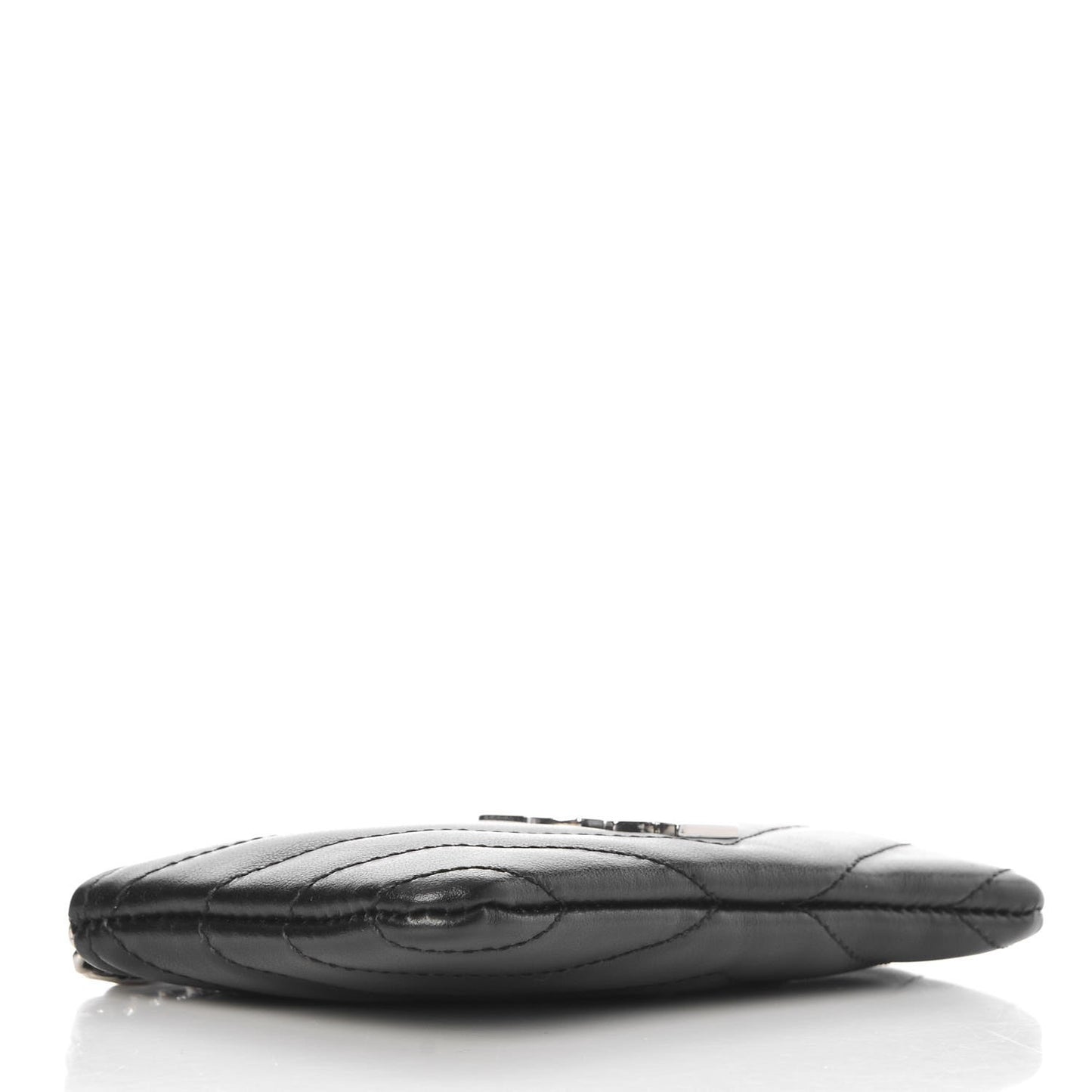 Calfskin Matelasse Monogram Key Pouch Black