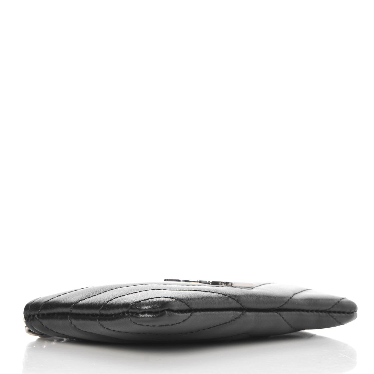 Saint Laurent Calfskin Matelasse Monogram Key Pouch Black 4 of 7
