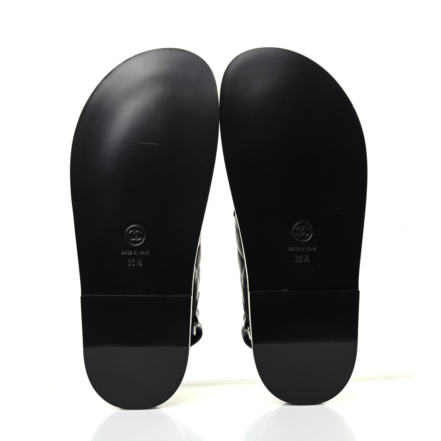 Chanel Lambskin Velcro Dad Sandals 36.5 Black 4 of 4