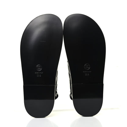 Chanel Lambskin Velcro Dad Sandals 36.5 Black 4 of 4