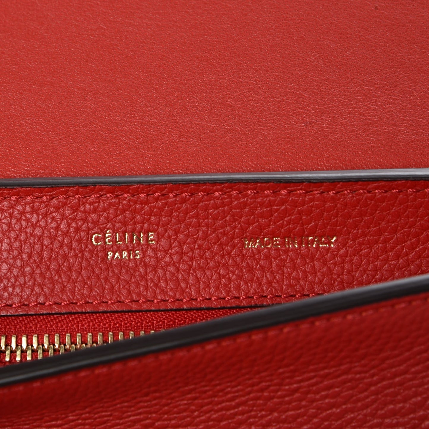Drummed Calfskin Suede Medium Trapeze Coquelicot