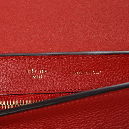 Celine Drummed Calfskin Suede Medium Trapeze Coquelicot 4 of 7